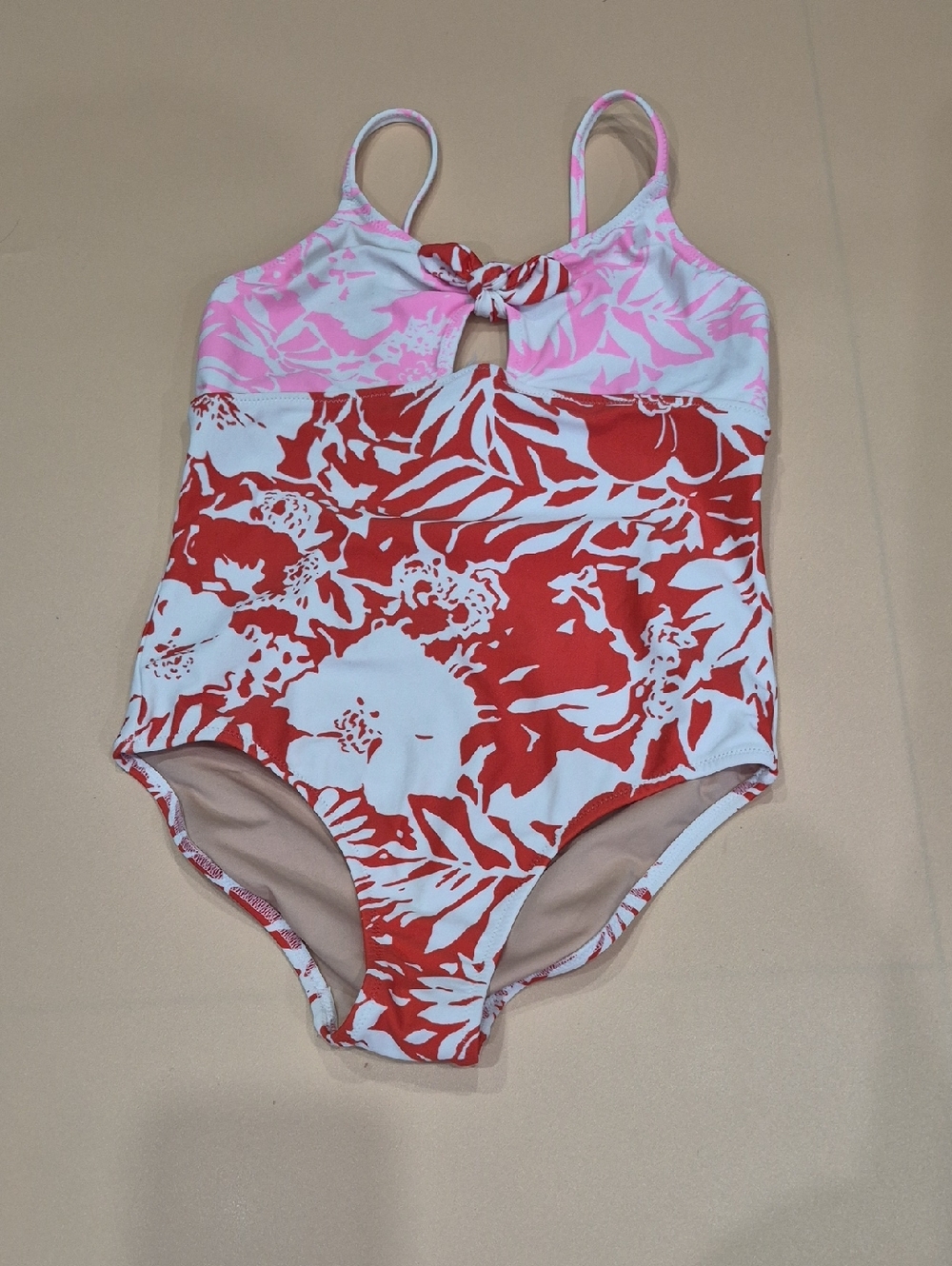 Crewcuts Pink & Red Floral One-Piece Swimsuit
